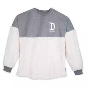 Disneyland‎ Resort Sherpa Spirit Jersey White Gray Puffy Print Medium